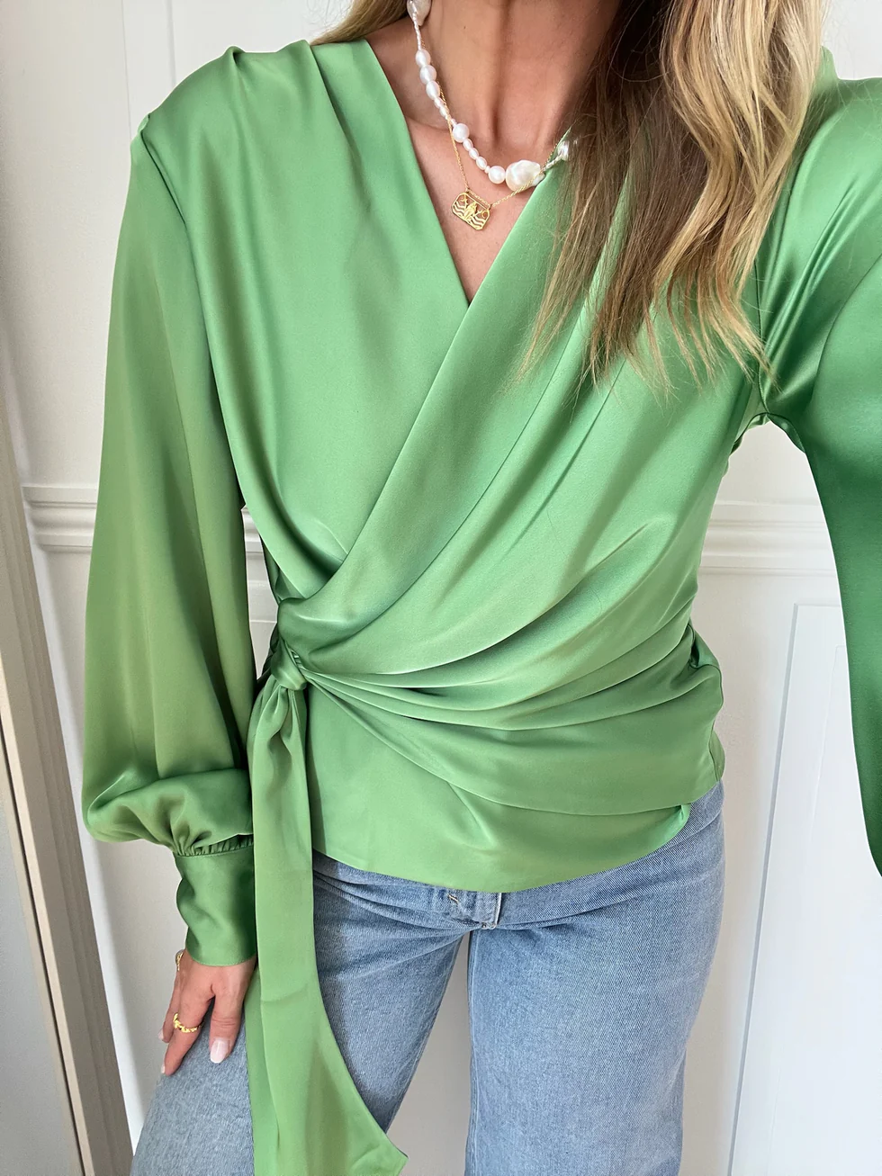 Ines blouse Semi rich Pistachio Green
