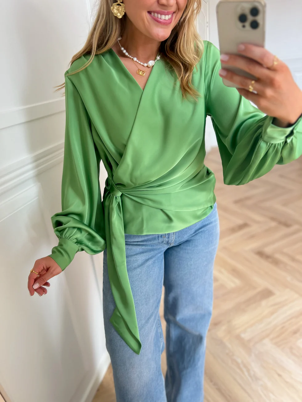Ines blouse Semi rich Pistachio Green