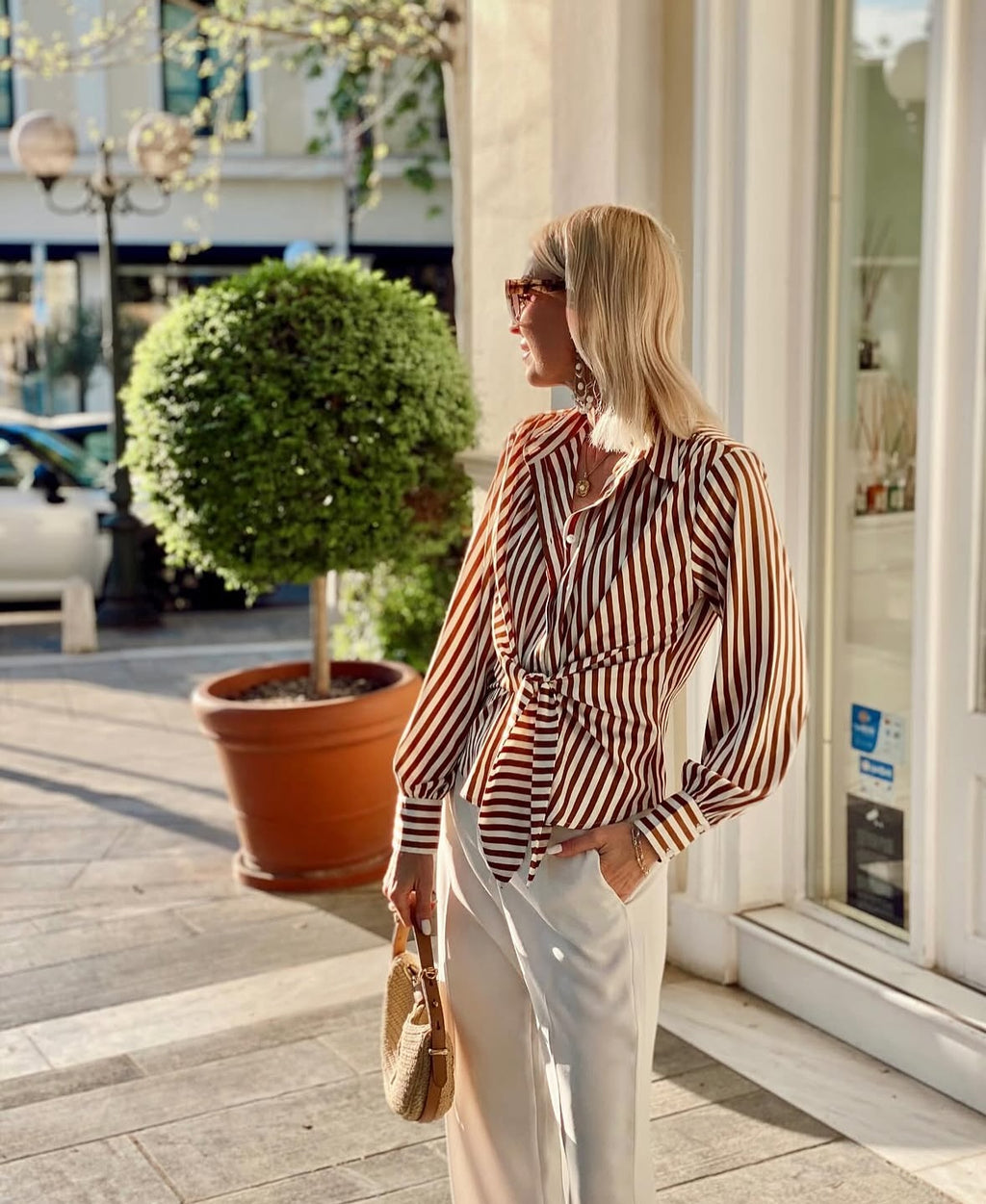 Lee blouse - toffee stripe