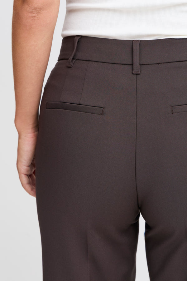 Bindy HW pant wide leg brúnar