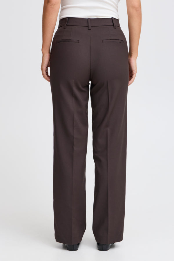 Bindy HW pant wide leg brúnar