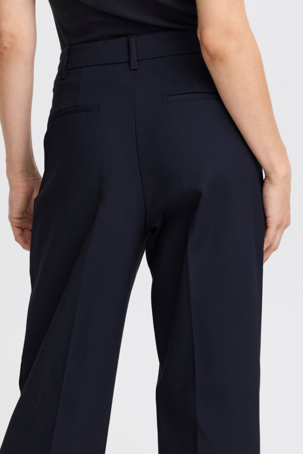 Bindy HW pant wide leg dökk bláar