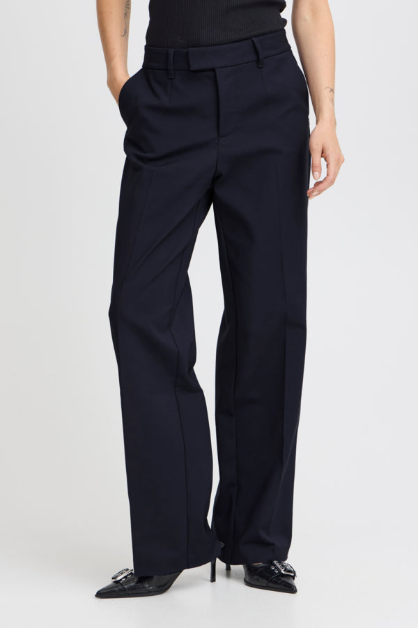 Bindy HW pant wide leg dökk bláar