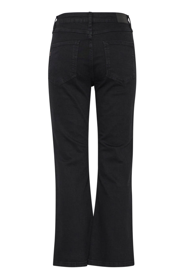 Ria HW Jeans Kick Flared Leg-svartar