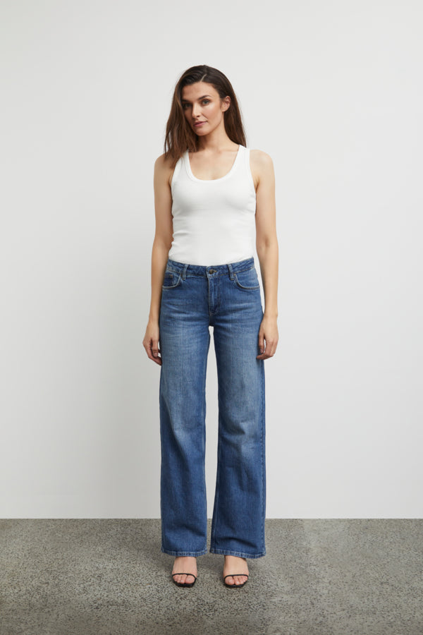 Vega HW jeans Wide leg medium blue