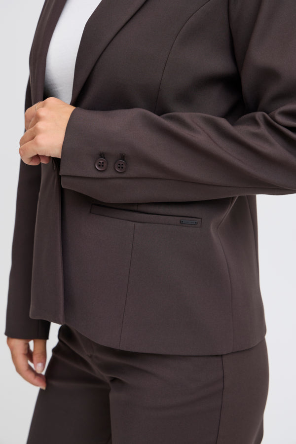 Bindy short blazer brúnn