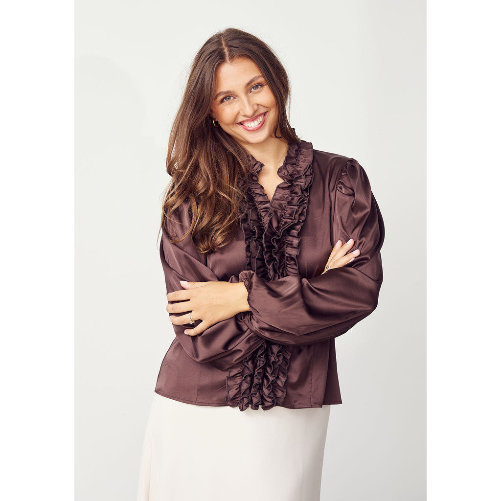 Steff blouse dökkbrún