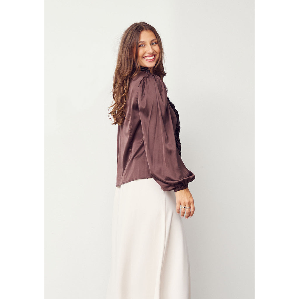 Steff blouse dökkbrún