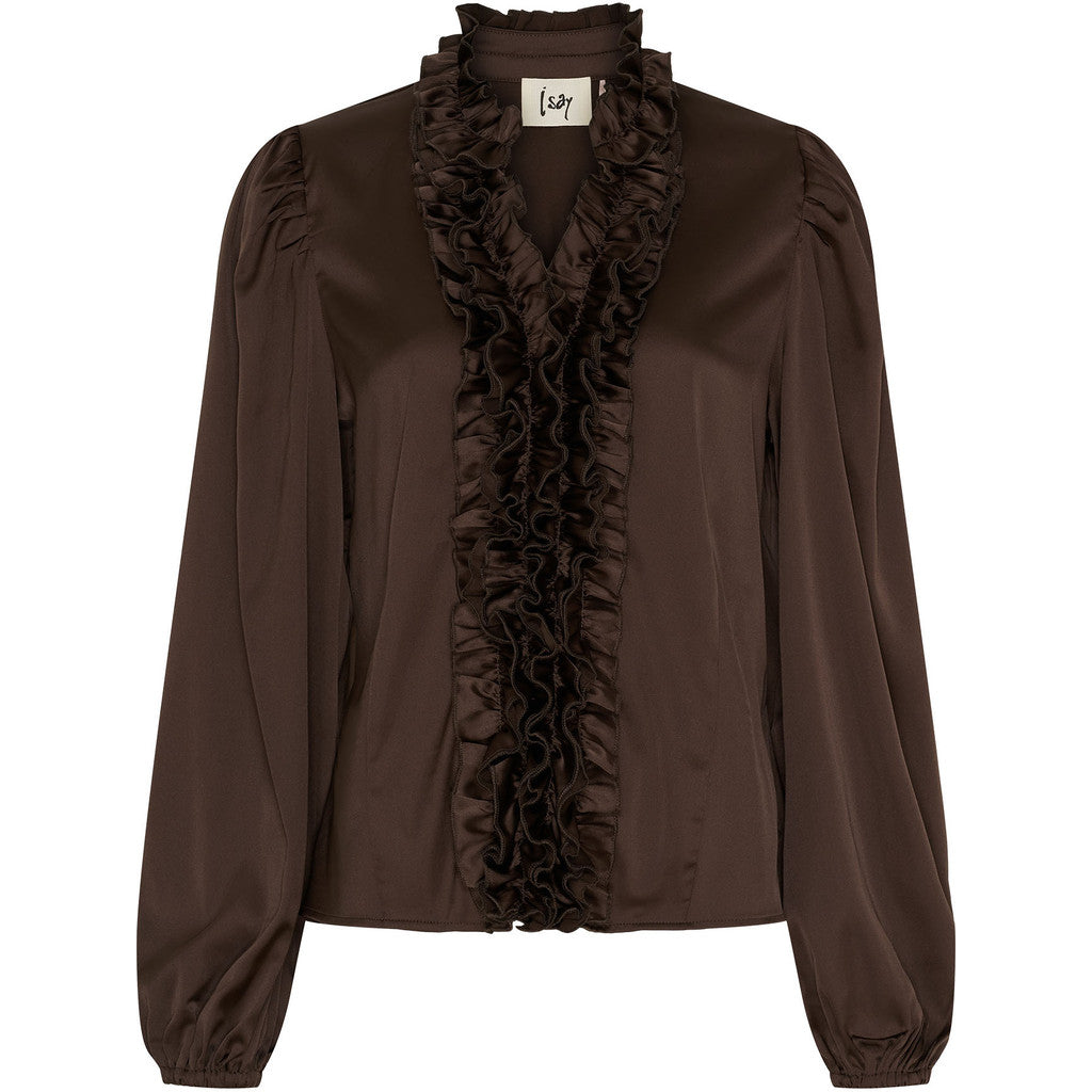 Steff blouse dökkbrún