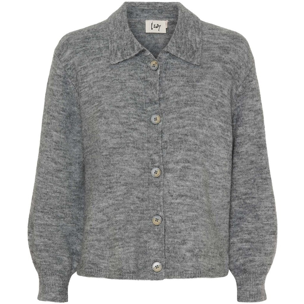 Anna Colar Cardigan Grey Melange