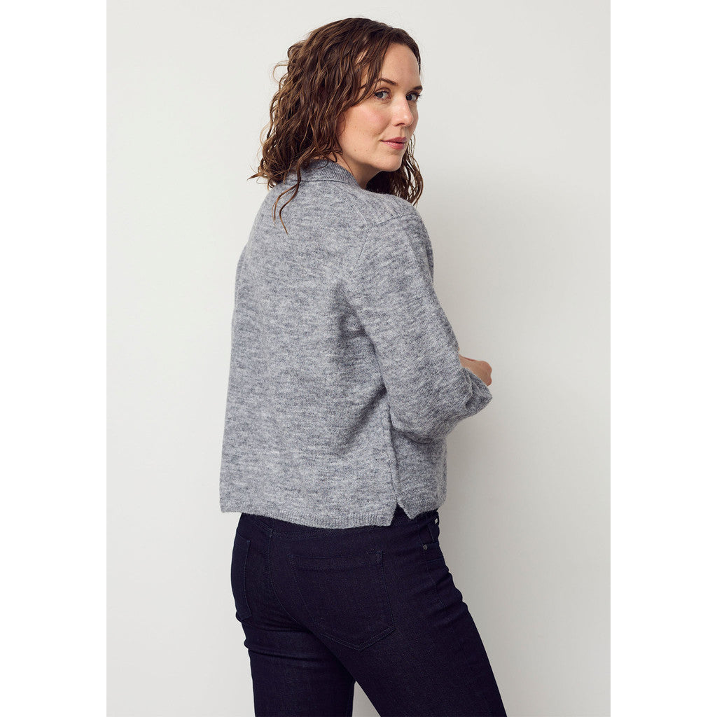 Anna Colar Cardigan Grey Melange
