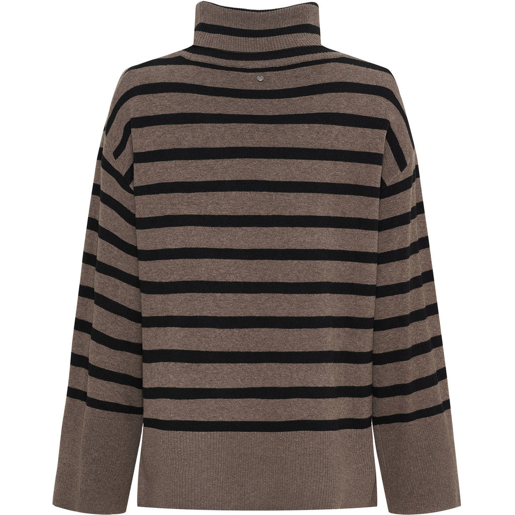 Frigga Rollneck pullover potato w/black stripe