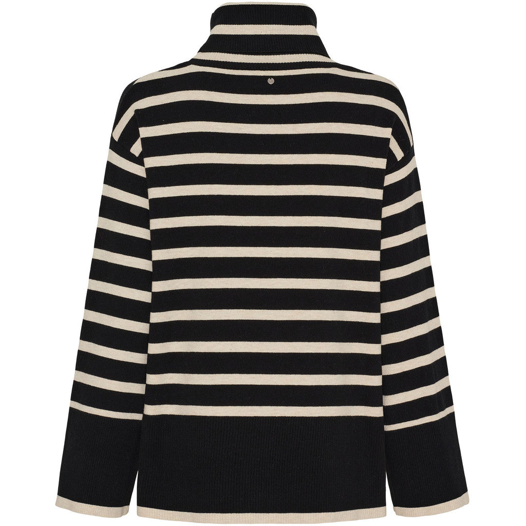 Frigga Rollneck pullover black with cream