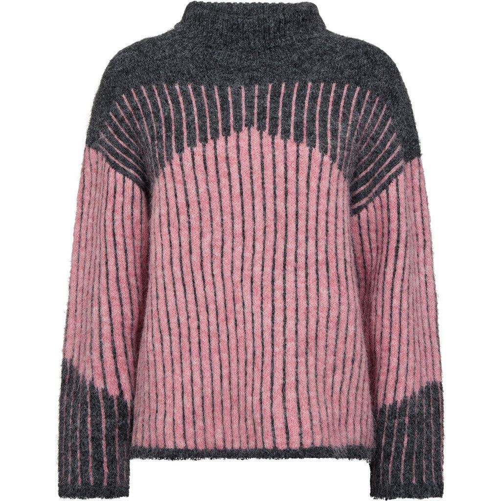 Sino knit pullover grá/bleik