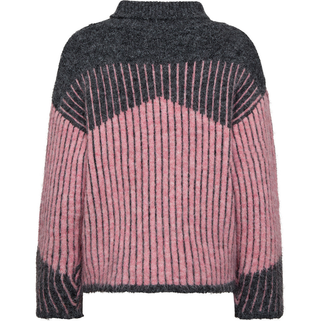 Sino knit pullover grá/bleik