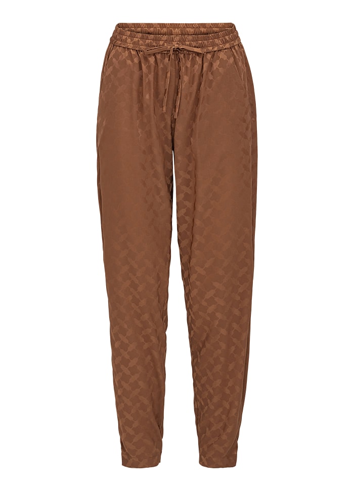 Cora pants Camel keffiyeh jacquard