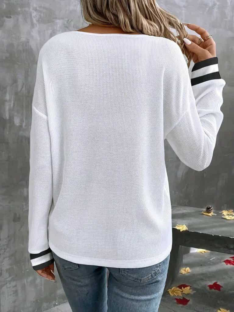 Langermabolur með v-hálsmáli