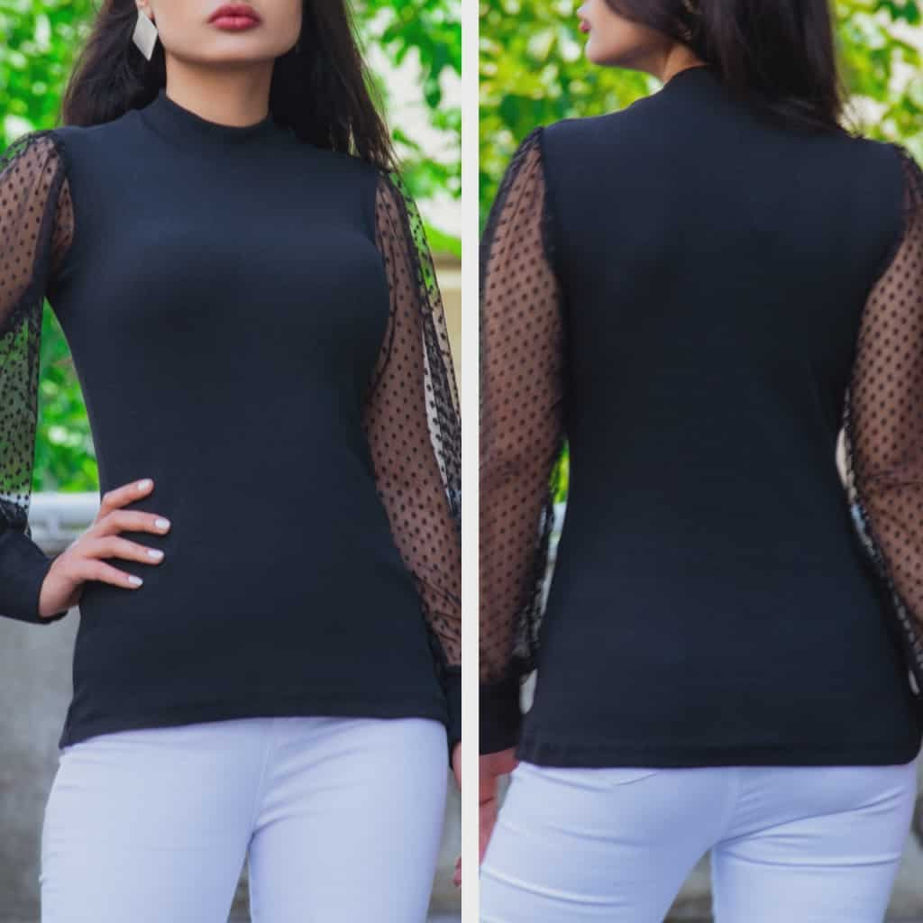 Langermabolur með ziffonermum