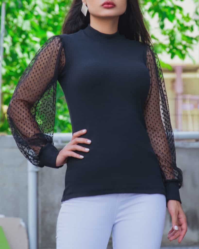 Langermabolur með ziffonermum