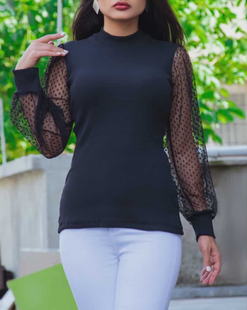 Langermabolur með ziffonermum