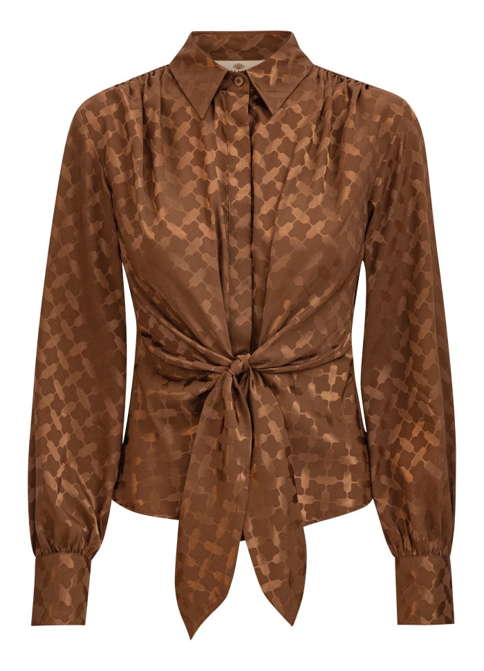 Lee blússa Camel Keffiyeh jacquard