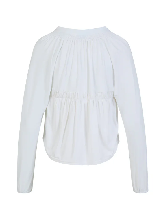 Wide shirt with smock