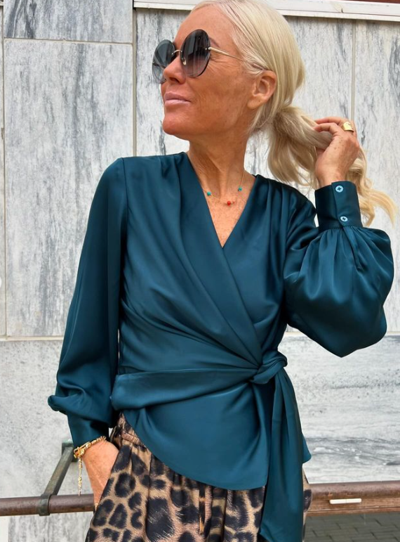 Ines blouse semi rich teal