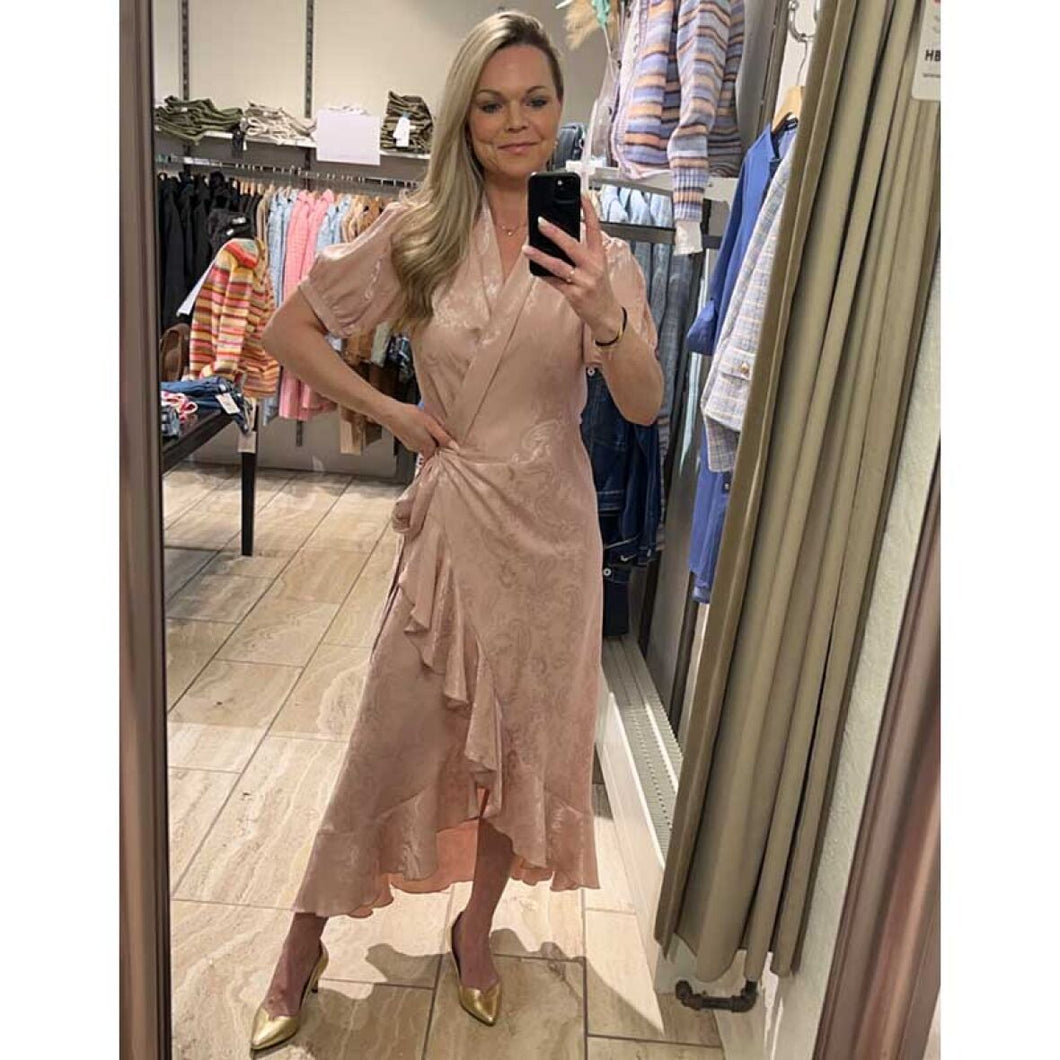 Iris dress rose jaquard