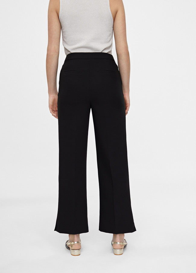 Straight button detail trousers