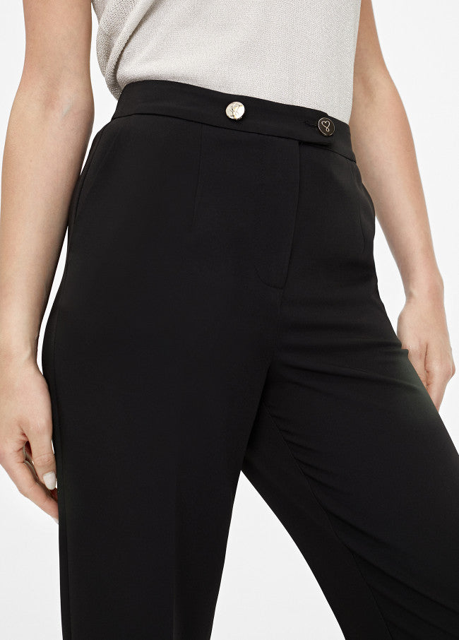 Straight button detail trousers