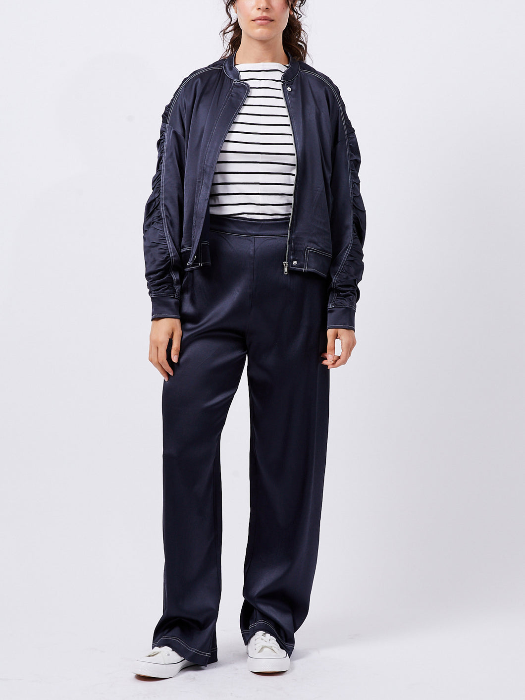 Akita Satin Bomber Jacket