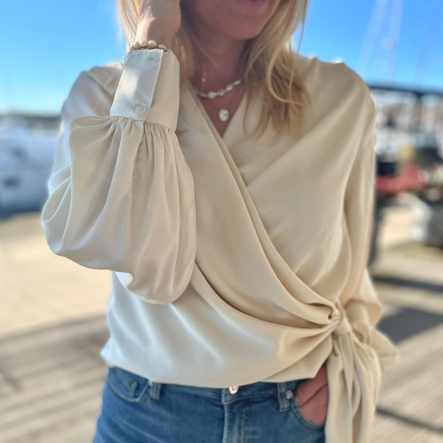 Ines blouse Latte ivory