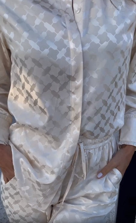 Cora pants Ivory Keffiyeh Jaquard